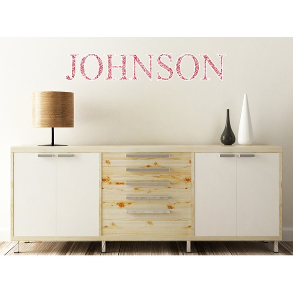 Swirl Wall Name Decal On Wooden Desk