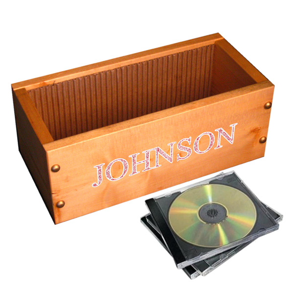 Swirl Wall Name Decal on Wooden Storage Chest