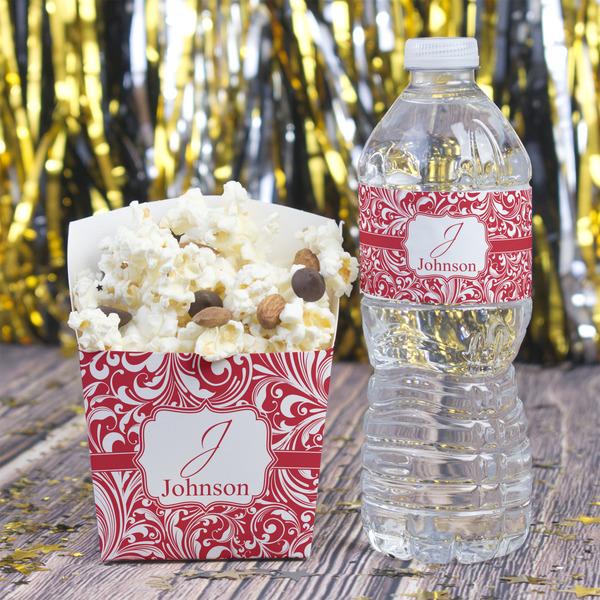 Swirl Water Bottle Label - w/ Favor Box