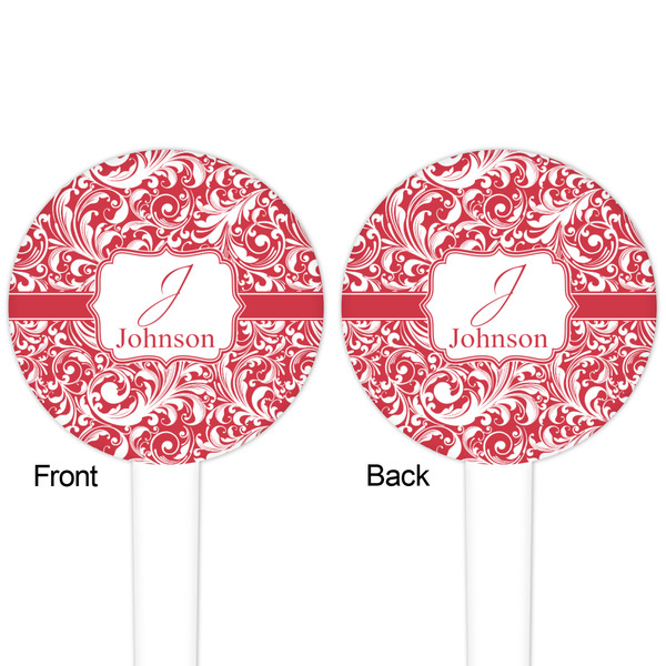 Swirl White Plastic 4" Food Pick - Round - Double Sided - Front & Back