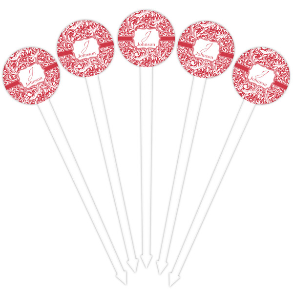 Swirl White Plastic 4" Food Pick - Round - Fan View