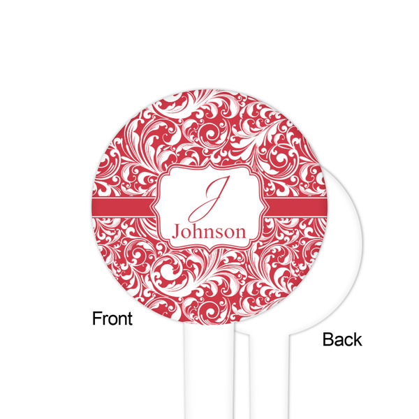 Swirl White Plastic 4" Food Pick - Round - Single Sided - Front & Back