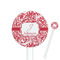 Swirl 5.5" Round Plastic Stir Sticks - White - Single Sided (Personalized)