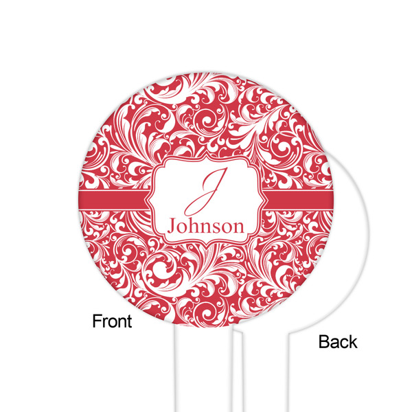 Swirl White Plastic 6" Food Pick - Round - Single Sided - Front & Back