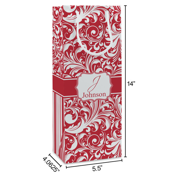 Swirl Wine Gift Bag - Dimensions