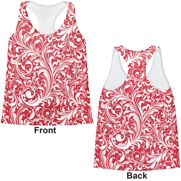 Swirl Womens Racerback Tank Tops - Medium - Front and Back