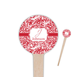 Swirl 4" Round Wooden Food Picks - Double Sided (Personalized)