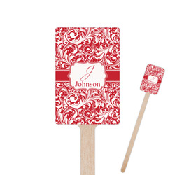 Swirl 6.25" Rectangle Wooden Stir Sticks - Double Sided (Personalized)