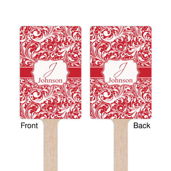 Swirl Wooden 6.25" Stir Stick - Rectangular - Double Sided - Front & Back