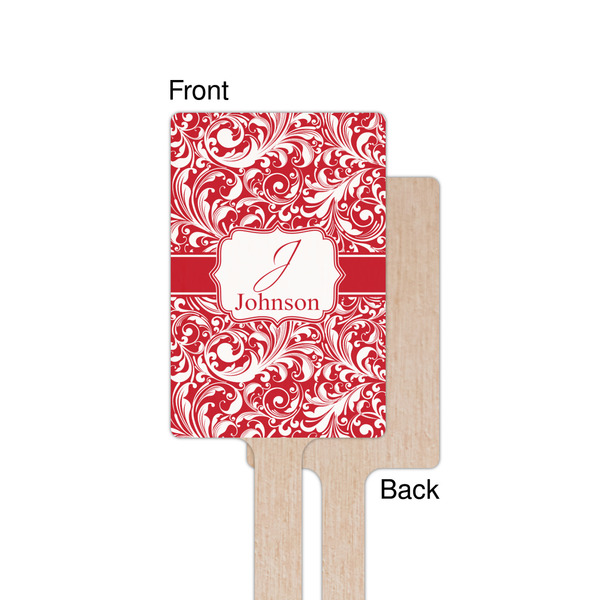 Swirl Wooden 6.25" Stir Stick - Rectangular - Single - Front & Back