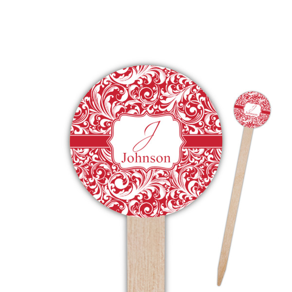 Custom Swirl Round Wooden Food Picks (Personalized)
