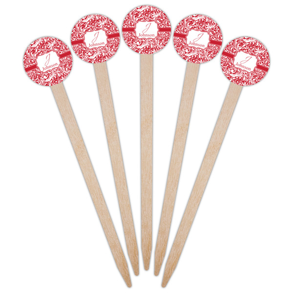 Swirl Wooden 6" Food Pick - Round - Fan View