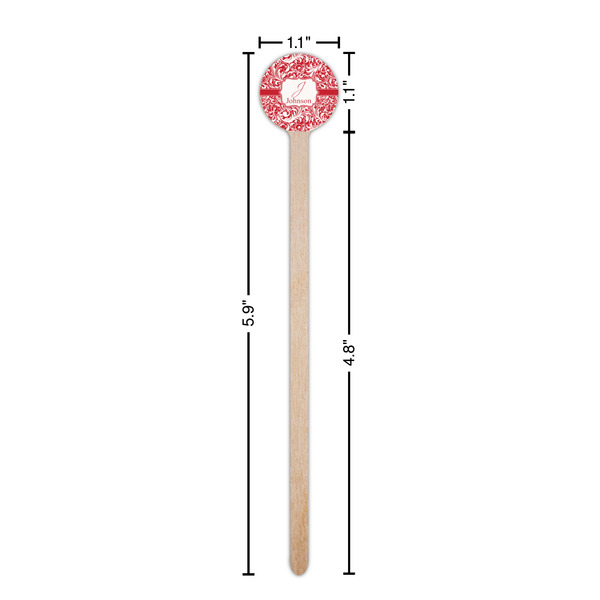 Swirl Wooden 6" Stir Stick - Round - Dimensions