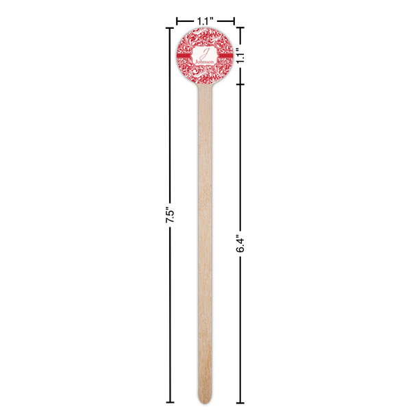 Swirl Wooden 7.5" Stir Stick - Round - Dimensions