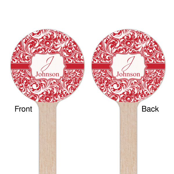 Swirl Wooden 7.5" Stir Stick - Round - Double Sided - Front & Back
