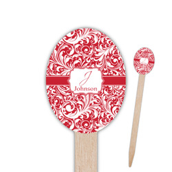 Swirl Oval Wooden Food Picks (Personalized)