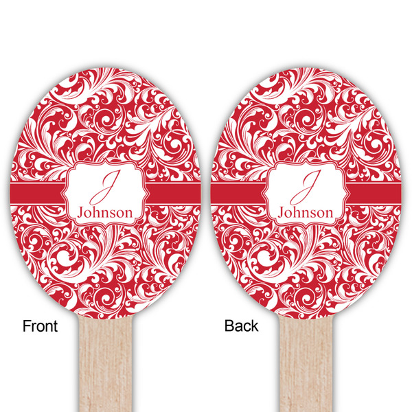 Swirl Wooden Food Pick - Oval - Double Sided - Front & Back