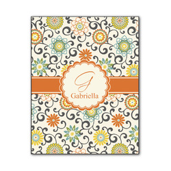 Swirls & Floral Wood Print - 11x14 (Personalized)