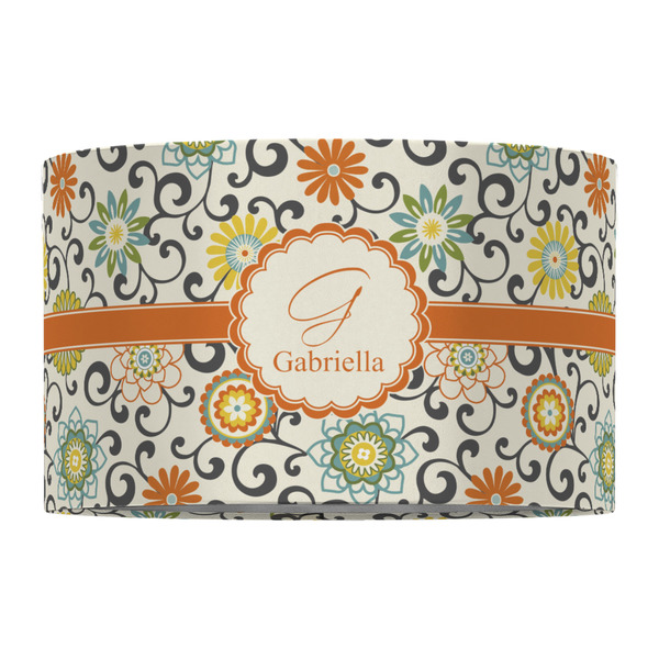 Swirls & Floral 12" Drum Lampshade - FRONT (Fabric)