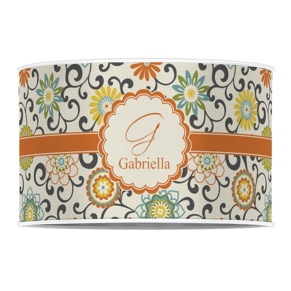Swirls & Floral 12" Drum Lampshade - FRONT (Poly Film)