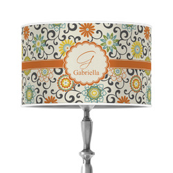 Swirls & Floral 12" Drum Lamp Shade - Poly-film (Personalized)