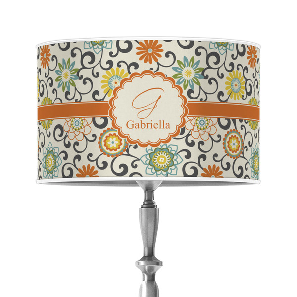Custom Swirls & Floral 12" Drum Lamp Shade - Poly-film (Personalized)
