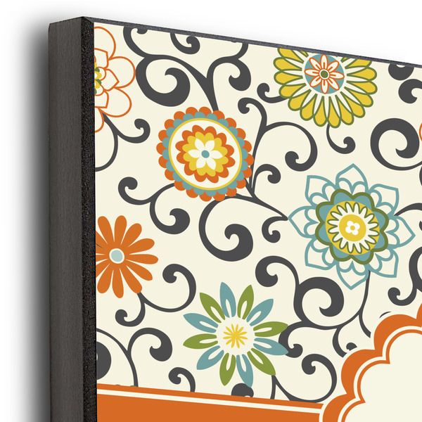 Swirls & Floral 12x12 Wood Print - Closeup
