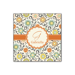 Swirls & Floral Wood Print - 12x12 (Personalized)