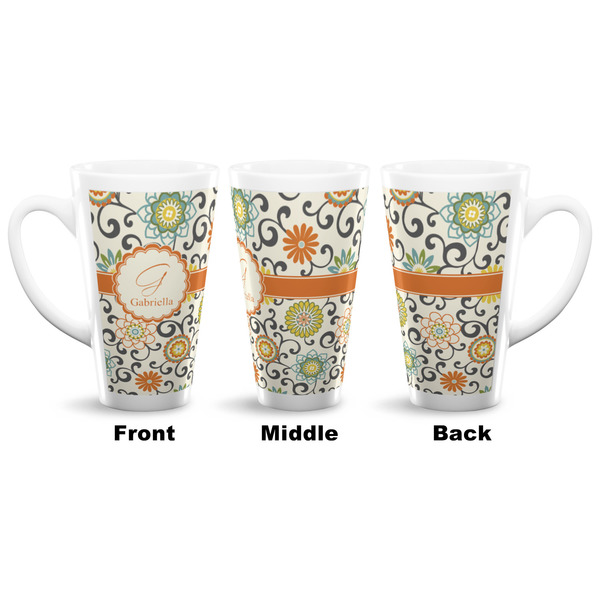 Swirls & Floral 16 Oz Latte Mug - Approval