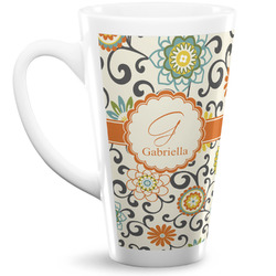 Swirls & Floral Latte Mug (Personalized)