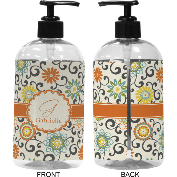 Swirls & Floral 16 oz Plastic Liquid Dispenser (Approval)