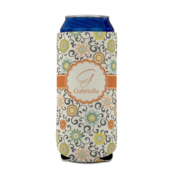 Swirls & Floral 16oz Can Sleeve - FRONT (on can)