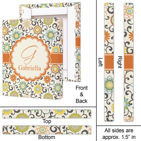 Swirls & Floral 16x20 - Canvas Print - Approval