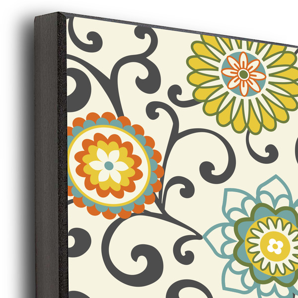 Swirls & Floral 16x20 Wood Print - Closeup