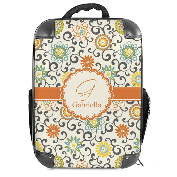 Custom Swirls & Floral Hard Shell Backpack (Personalized)