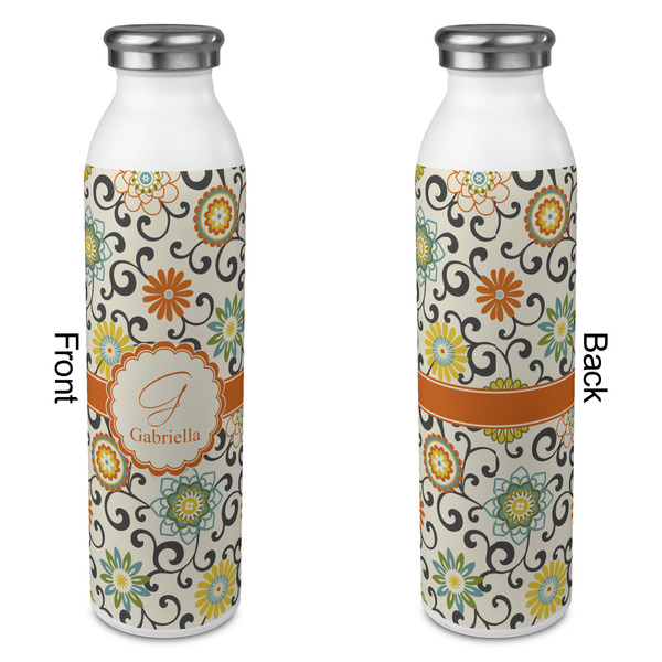 Swirls & Floral 20oz Water Bottles - Full Print - Approval