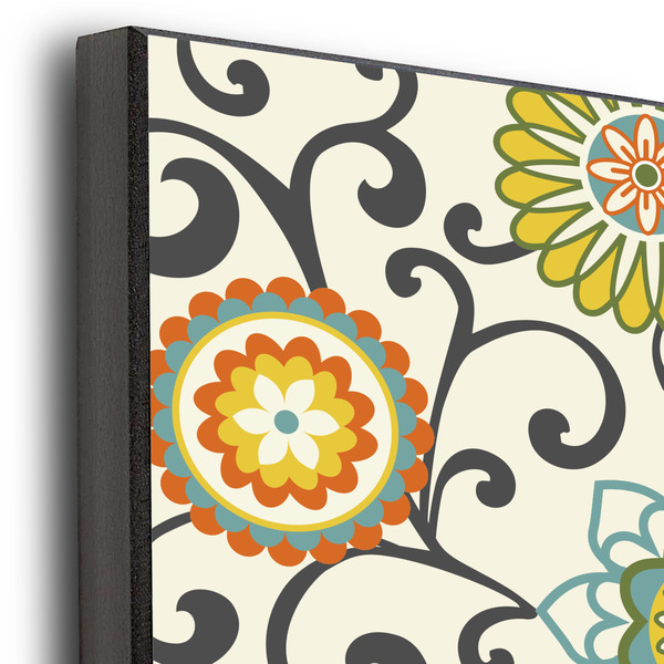 Swirls & Floral 20x24 Wood Print - Closeup