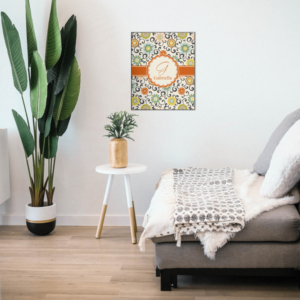 Swirls & Floral 20x24 Wood Print - In Context