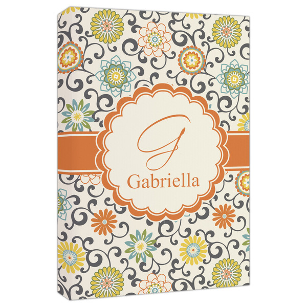 Custom Swirls & Floral Canvas Print - 20x30 (Personalized)