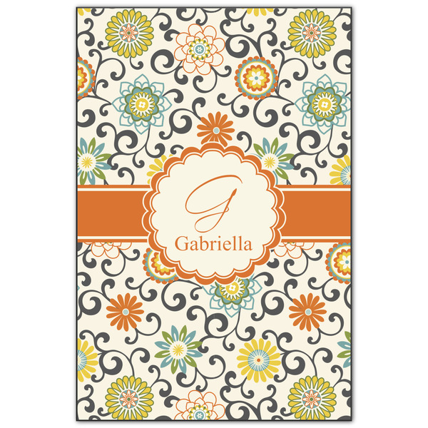 Custom Swirls & Floral Wood Print - 20x30 (Personalized)