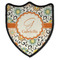 Swirls & Floral Iron On Shield Patch B w/ Name and Initial