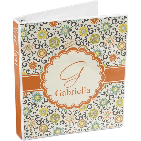Swirls & Floral 3-Ring Binder 3/4 - Main