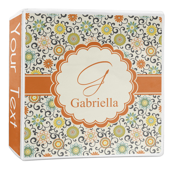 Custom Swirls & Floral 3-Ring Binder - 2 inch (Personalized)