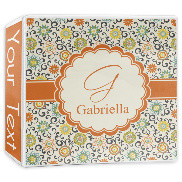 Custom Swirls & Floral 3-Ring Binder - 3 inch (Personalized)