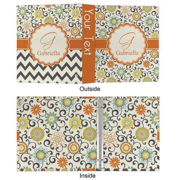 Swirls & Floral 3 Ring Binders - Full Wrap - 1" - APPROVAL
