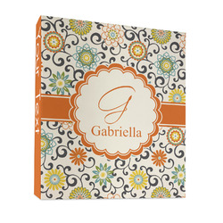 Swirls & Floral 3 Ring Binder - Full Wrap - 1" (Personalized)