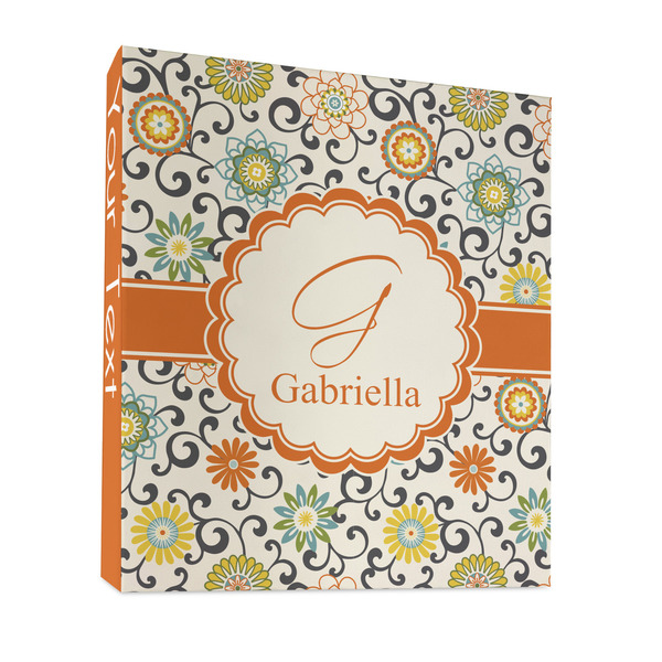 Custom Swirls & Floral 3 Ring Binder - Full Wrap - 1" (Personalized)