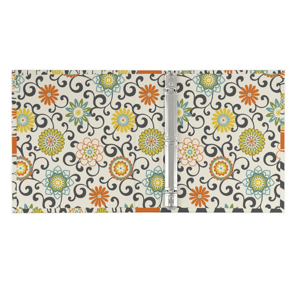 Swirls & Floral 3 Ring Binders - Full Wrap - 1" - OPEN INSIDE