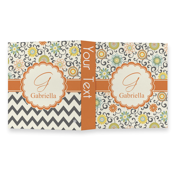 Swirls & Floral 3 Ring Binders - Full Wrap - 1" - OPEN OUTSIDE