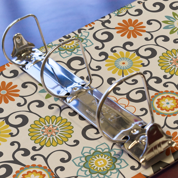 Swirls & Floral 3 Ring Binders - Full Wrap - 2" - DETAIL